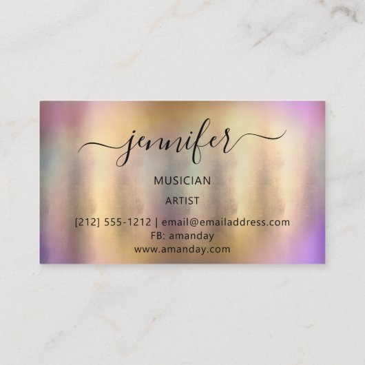 プロフェッショナルミュージシャンDJ 芸術的 3Dホログラフィック 名刺 (裏面)