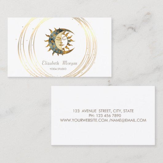 プロフェッショナルムーンサン金ゴールドサークル 名刺 (正面/裏面)