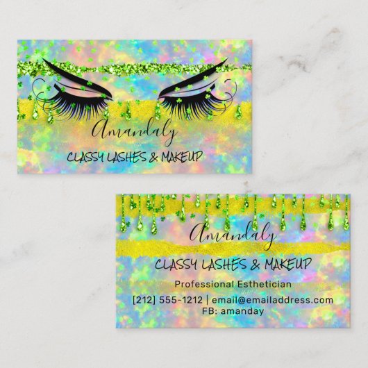 プロフェッショナルメイクアップまつげマイクロブレードプリンセス 名刺 (正面/裏面)