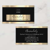 プロフェッショナルメイクアップまつげ延長金ゴールドロゴ 名刺 (正面/裏面)