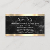 プロフェッショナルメイクアップまつ毛エクステンションバラ大理石 名刺 (裏面)