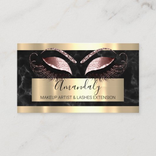 プロフェッショナルメイクアップまつ毛エクステンションバラ大理石 名刺 (正面)
