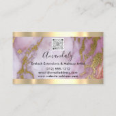 プロフェッショナルメイクアップまつ毛エクステンション大理石QR 名刺 (裏面)