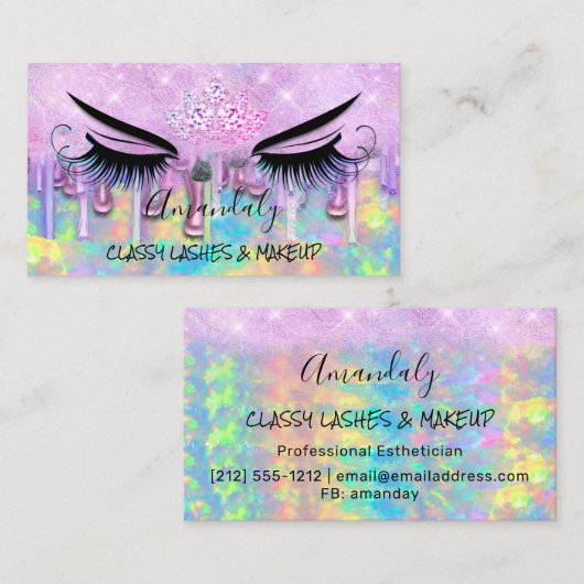 プロフェッショナルメイクアップまつ毛マイクロブレードドリップスパ 名刺 (正面/裏面)