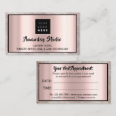 プロフェッショナルメイクアップアイラッシュロゴアポイントメントカード 名刺 (正面/裏面)