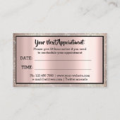 プロフェッショナルメイクアップアイラッシュロゴアポイントメントカード 名刺 (裏面)