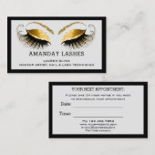 プロフェッショナルメイクアップアポイントメントカードグレーブラック 名刺 (正面/裏面)