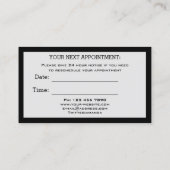 プロフェッショナルメイクアップアポイントメントカードグレーブラック 名刺 (裏面)