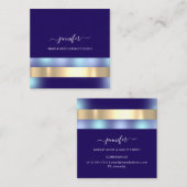 プロフェッショナルメイクアップアーティスグラデーショントブルーパープル スクエア名刺 (正面/裏面)