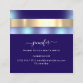 プロフェッショナルメイクアップアーティスグラデーショントブルーパープル スクエア名刺 (裏面)