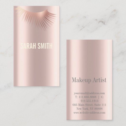 プロフェッショナルメイクアップアーティストで睫毛の専門家 名刺 (正面/裏面)
