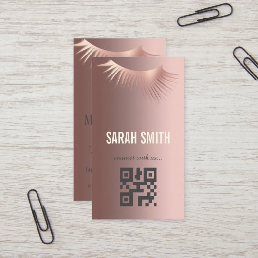 プロフェッショナルメイクアップアーティストで睫毛の専門家 名刺 (正面/裏面インサイチュ)