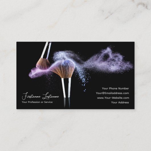 プロフェッショナルメイクアップアーティストとスタイリングの専門家 名刺 (裏面)