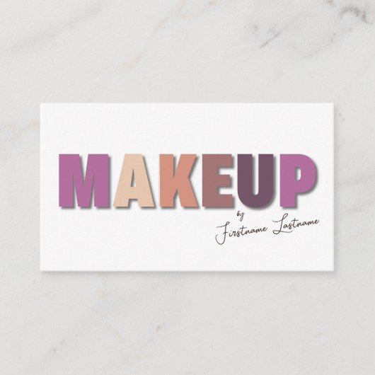 プロフェッショナルメイクアップアーティストとスタイリングの専門家 名刺 (正面)