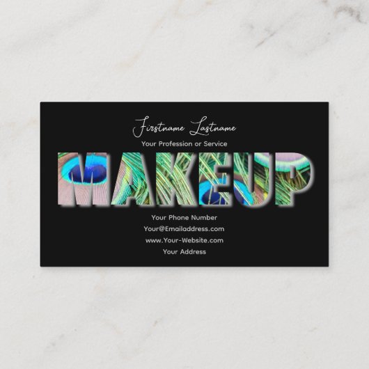 プロフェッショナルメイクアップアーティストとスタイリングの専門家 名刺 (裏面)