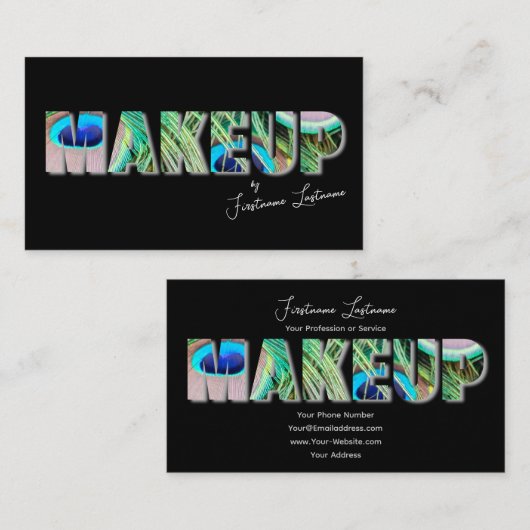 プロフェッショナルメイクアップアーティストとスタイリングの専門家 名刺 (正面/裏面)