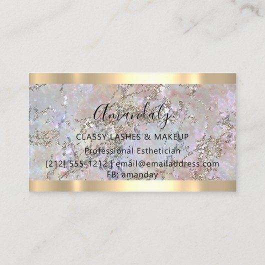 プロフェッショナルメイクアップアーティストまつげグリッターストローク 名刺 (裏面)
