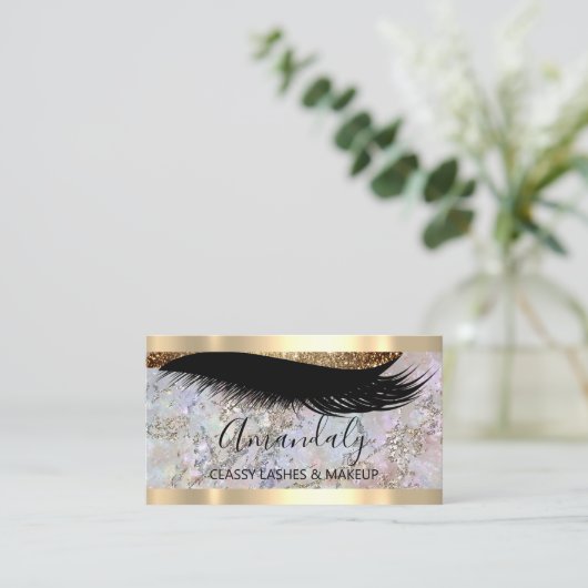プロフェッショナルメイクアップアーティストまつげグリッターストローク 名刺 (スタンド正面)