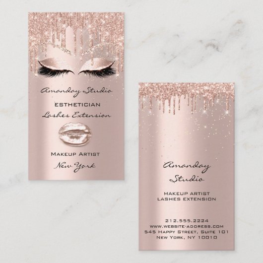 プロフェッショナルメイクアップアーティストまつげヘアディッサー 名刺 (正面/裏面)