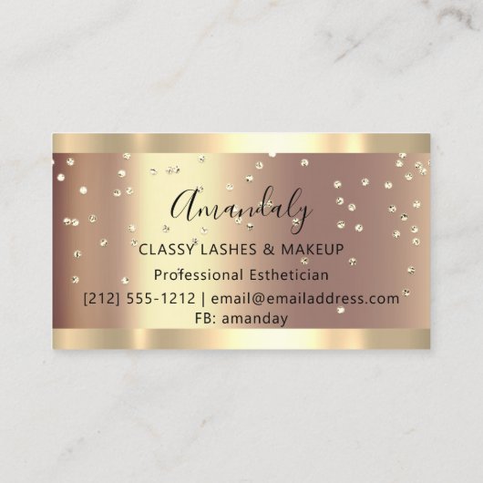 プロフェッショナルメイクアップアーティストまつげユニーク紙吹雪 名刺 (裏面)