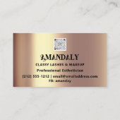 プロフェッショナルメイクアップアーティストまつ毛QRコードロゴ 名刺 (裏面)