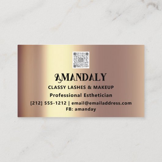 プロフェッショナルメイクアップアーティストまつ毛QRコードロゴ 名刺 (裏面)