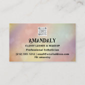 プロフェッショナルメイクアップアーティストまつ毛QRロゴ金ゴールド 名刺 (裏面)