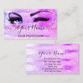 プロフェッショナルメイクアップアーティストアイドラッシュグリッターピンクホ 名刺 (正面/裏面)
