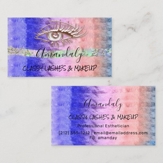プロフェッショナルメイクアップアーティストアイドラッシュバラストローク 名刺 (正面/裏面)