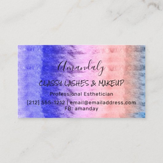 プロフェッショナルメイクアップアーティストアイドラッシュバラストローク 名刺 (裏面)
