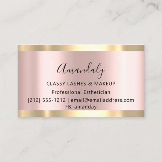 プロフェッショナルメイクアップアーティストアイドラッシュバラ モダン 名刺 (裏面)