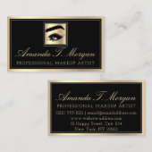 プロフェッショナルメイクアップアーティストアイドラッシュ金ゴールドブラック 名刺 (正面/裏面)