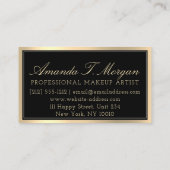 プロフェッショナルメイクアップアーティストアイドラッシュ金ゴールドブラック 名刺 (裏面)