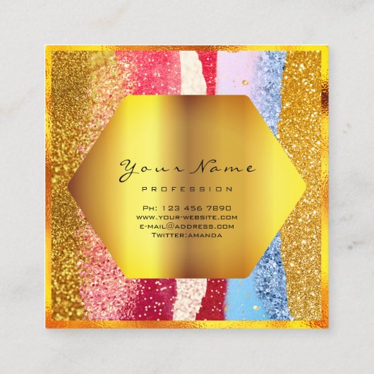 プロフェッショナルメイクアップアーティストアイラッシュスタジオブロー スクエア名刺 (裏面)