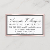 プロフェッショナルメイクアップアーティストアイラッシュバラピンクロゴ 名刺 (裏面)