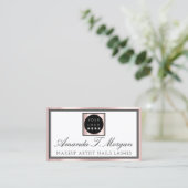 プロフェッショナルメイクアップアーティストアイラッシュバラピンクロゴ 名刺 (スタンド正面)