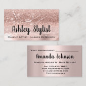 プロフェッショナルメイクアップアーティストアイラッシュバラ紙吹雪 名刺 (正面/裏面)