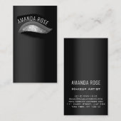 プロフェッショナルメイクアップアーティストアイラッシュブロウズグレイ 名刺 (正面/裏面)