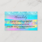 プロフェッショナルメイクアップアーティストアイラッシュロゴピンクホロ 名刺 (裏面)