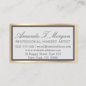 プロフェッショナルメイクアップアーティストアイラッシュ金ゴールドグレー眉 名刺 (裏面)
