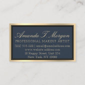 プロフェッショナルメイクアップアーティストアイラッシュ金ゴールドスモーキーブルー 名刺 (裏面)