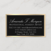 プロフェッショナルメイクアップアーティストアイラッシュ金ゴールドブラックブロー 名刺 (裏面)