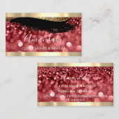 プロフェッショナルメイクアップアーティストアイランドブルゴーニュレッド 名刺 (正面/裏面)