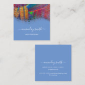 プロフェッショナルメイクアップアーティストアートワーク抽象芸術ブルー スクエア名刺 (正面/裏面)