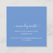 プロフェッショナルメイクアップアーティストアートワーク抽象芸術ブルー スクエア名刺 (裏面)