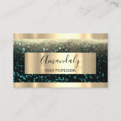 プロフェッショナルメイクアップアーティストイベントプランナー金ゴールドティール（緑がかった色） 名刺 (正面)