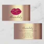 プロフェッショナルメイクアップアーティストキスリップゴールデンレッド 名刺 (正面/裏面)