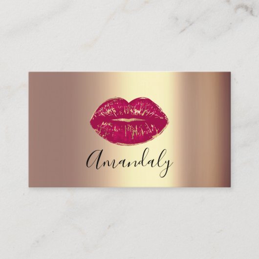 プロフェッショナルメイクアップアーティストキスリップゴールデンレッド 名刺 (正面)