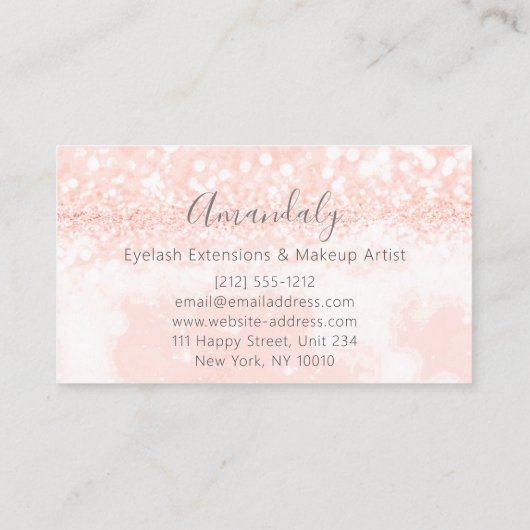 プロフェッショナルメイクアップアーティストキスリップ赤面グリッター 名刺 (裏面)