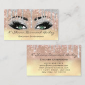 プロフェッショナルメイクアップアーティストグリーンアイドラッシュブルー金ゴールド 名刺 (正面/裏面)